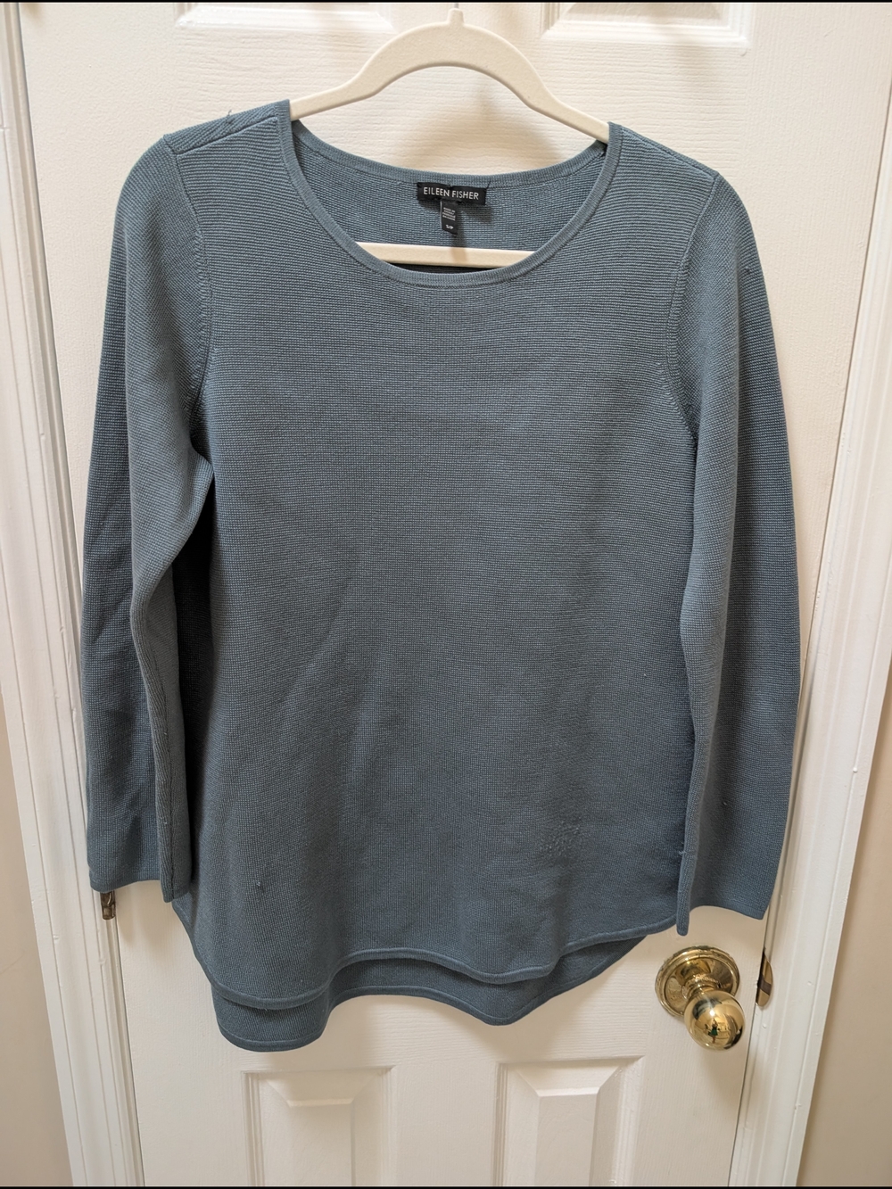 Eileen Fisher Slate Blue Knit Long Sleeve Sweater
